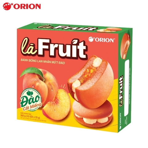 Bánh bông lan nhân mứt đào, là Fruit-Orion, hộp (300g/12p),