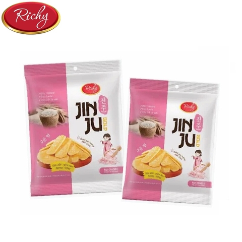 Bánh gạo nướng Hàn Quốc Jin Ju, vị muối hồng-Richy VN, gói (134.4g).