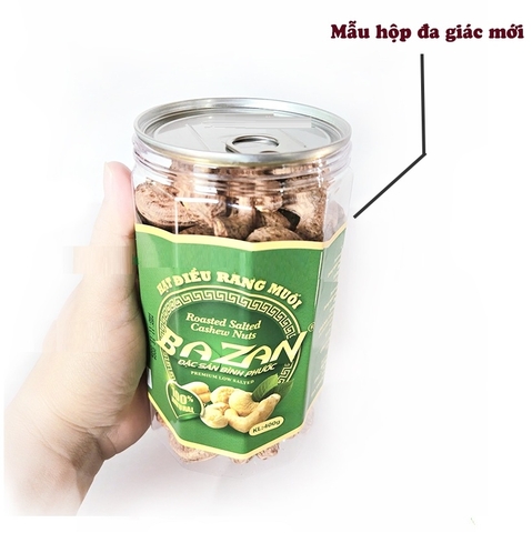 Hạt điều rang muối bóc vỏ-Bazan, hộp đa giác (400g).