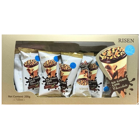 Bánh ốc quế, Ice Cream Cone Chocolate-Rissen-Hàn Quốc, hộp giấy (200g),