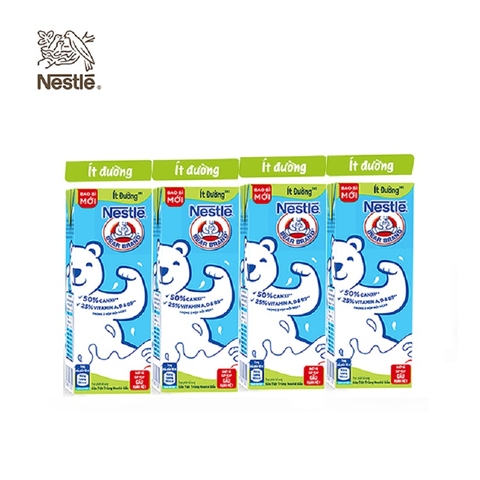 Sữa tiệt trùng Nestle NutriStrong, ít đường (180ml*4hộp),