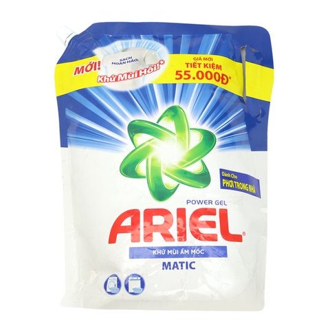 Nước giặt Ariel Matic khử mùi ẩm mốc, túi (1.8kg),