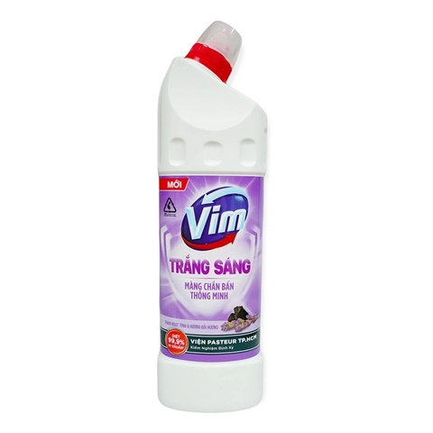 Nước tẩy rửa bồn cầu và nhà tắm Vim, trắng sáng than hoạt tính & hương oải hương, chai (870ml)..