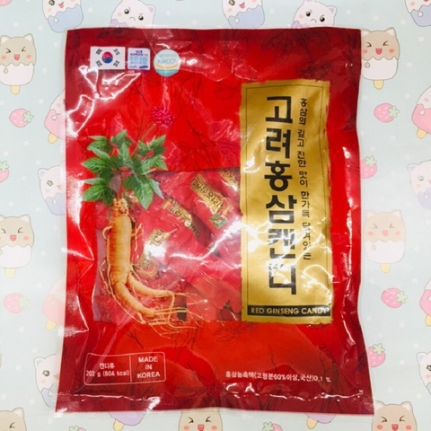 Kẹo hồng sâm Red Ginseng Candy-Hàn Quốc, gói (202g),