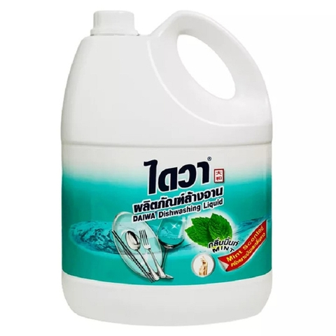 Nước rửa chén bát đậm đặc Daiwa, hương bạc hà-Thái Lan, can (3800ml).