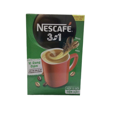 Cà phê Nescafe 3in1-đậm vị cà phê, hộp (204g/12gói*17g).