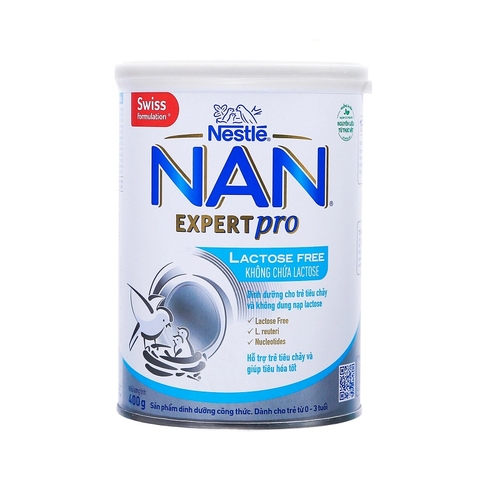 Sữa Nan Expert pro Lactose free (không chứa lactose)-Hà Lan, dinh dưỡng cho trẻ tiêu chảy, từ 0-3 tuổi (380g).