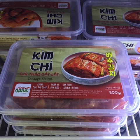 Kim chi cải thảo cắt lát-Hana foods, hộp (500g).