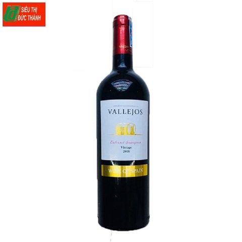 Rượu vang Vallejos Cabernet Sauvignon 2019-Tây Ban Nha, chai (750ml, 13.5%).