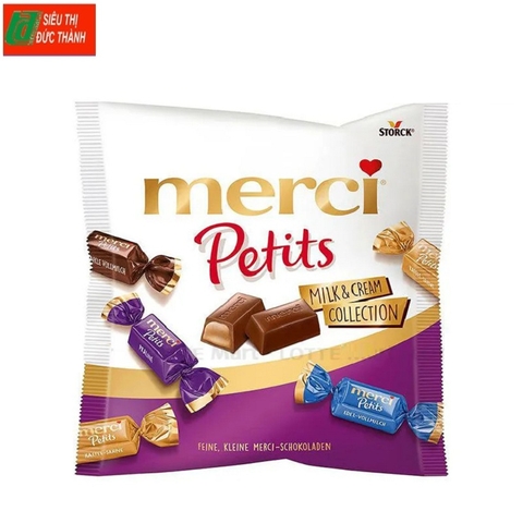 Kẹo socola, Merci Petits milk & cream collection, Storck-Đức, gói (125g).