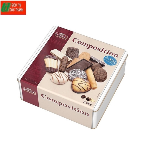 Bánh quy Lambertz composition-Đức, hộp sắt (1kg).