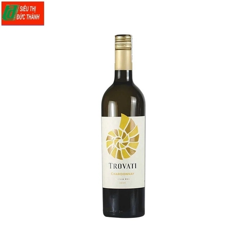 Rượu vang trắng Chardonnay Trovati, sicilia doc-Ý, chai (750ml, 13.5%).