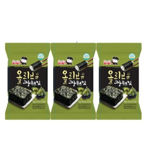 Rong biển ăn liền dầu Oliu-Gwangcheon Captain Lee (12g/4g*3gói).