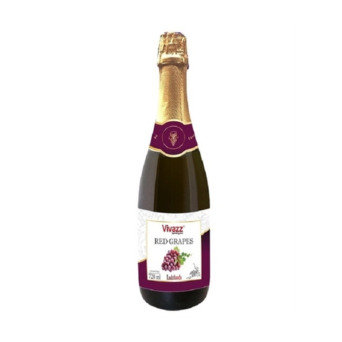 Nước trái cây có ga nho đỏ, Red Grapes Vivazz, chai (720ml, 0%).