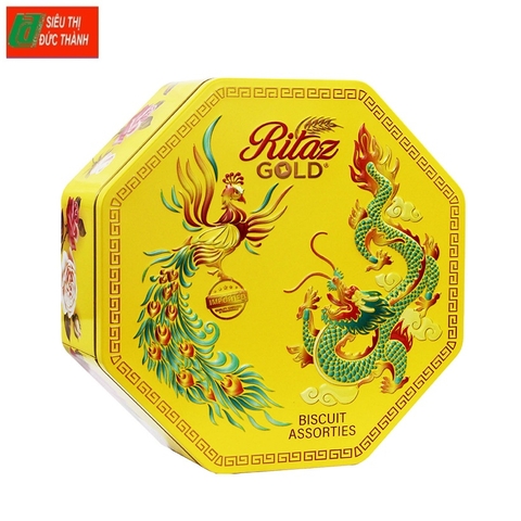 Bánh quy Ritaz Gold thập cẩm-Malaysia, hộp sắt (255g).