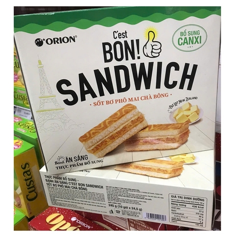 Bánh C'est Bon sốt bơ phô mai chà bông-Orion, hộp (245g).