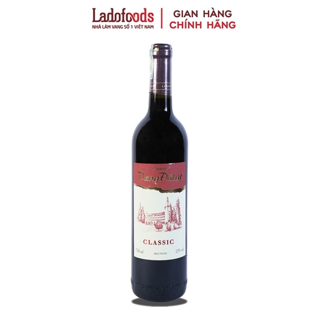 Rượu vang đỏ Đà Lạt Classic Red Wine, chai (750ml, 12%).