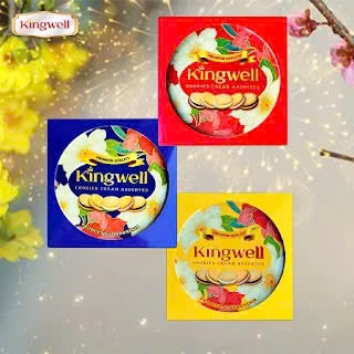 Bánh quy tổng hợp Kingwell-Indonesia, hộp thiếc (308g),