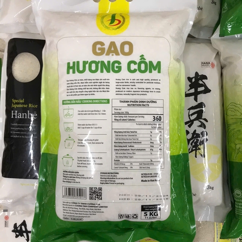 Gạo Hượng cốm, Hải Hậu-Nam Định, túi (5kg),