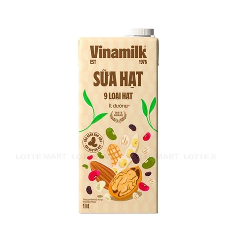Sữa hạt 9 loại hạt, ít đường-Vinamilk, hộp (1lít).