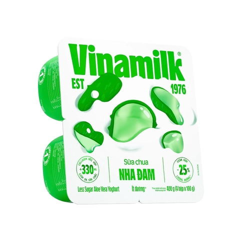 Sữa chua Nha Đam ít đường-Vinamilk (100g*4hộp),