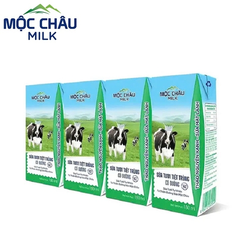Sữa tươi tiệt trùng Mộc Châu, có đường (180ml*4hộp),