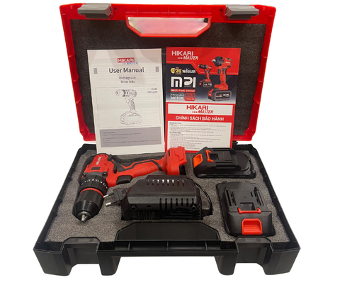 Máy khoan pin Hikari HKR-01390, động cơ không chổi than, 13mm, 3 chức năng, đầu khóa Peacook Autolock