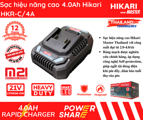Sạc pin hiệu năng cao 4.0Ah Hikari HKR-C/4A