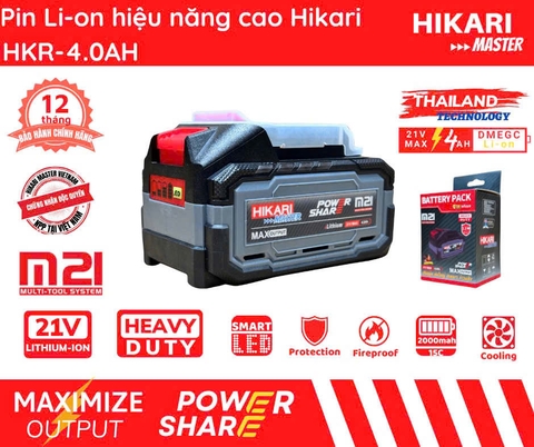 Pin hiệu năng cao 4.0Ah Hikari HKR-4.0Ah
