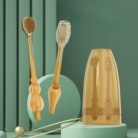 Bàn chải làm sạch răng, lưỡi bằng silicone mềm cho bé - BEE038