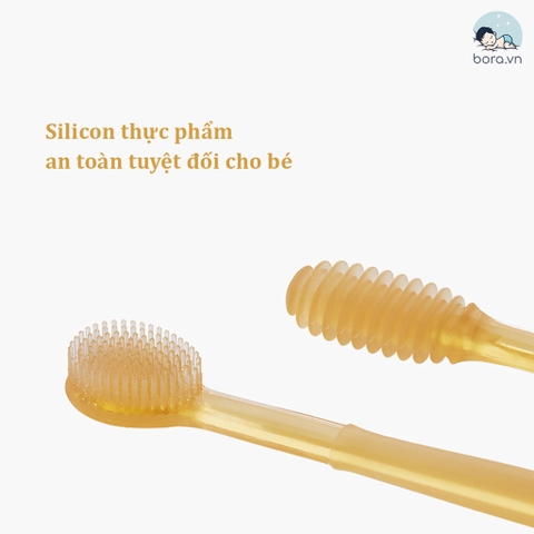 Bàn chải làm sạch răng, lưỡi bằng silicone mềm cho bé - BEE038