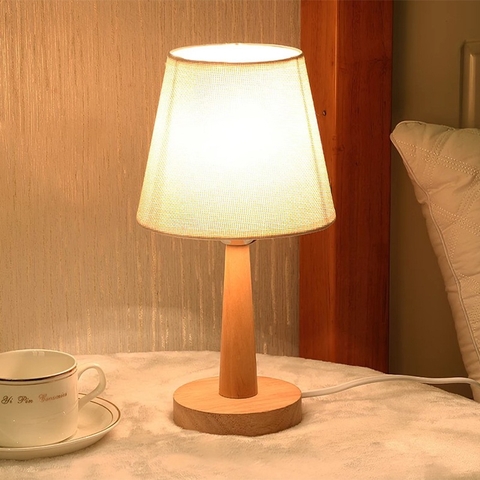 Đèn ngủ bằng gỗ Bắc Âu decor trang trí để bàn - BEE084