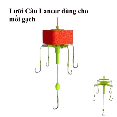 Lưỡi Câu Lancer Chữ Thập Dùng Câu mồi gạch, thiết kế chống rối, dể sử dụng