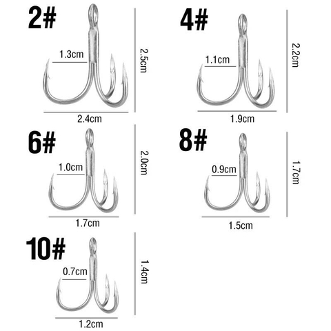 (Combo 5C ) Lưỡi Ba Tiêu Thép Trắng Sử dụng trong câu Lure cá Lóc, Chẽm...