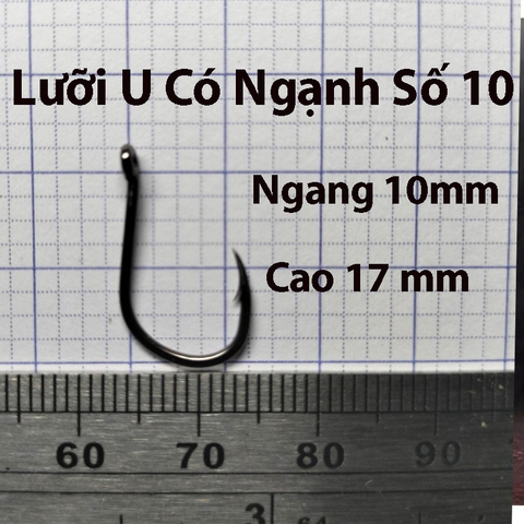 Combo Lưỡi Câu Cắm, Chữ U, Có Ngạnh, Có Khoen chống tuột dây