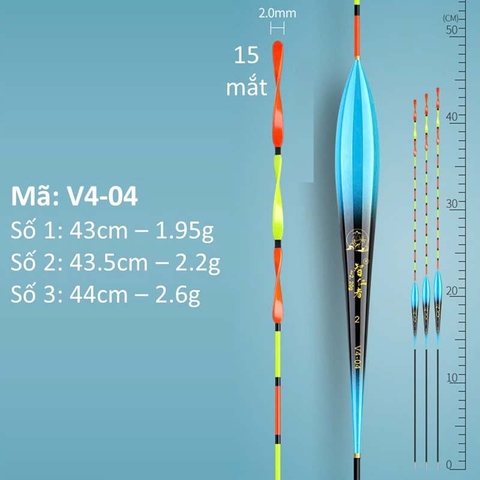 Phao Câu Đài NaNo Tăm Xoắn Siêu Nhạy, Chống Sóng, Chống Gió, Tăm Sáng Rõ V4