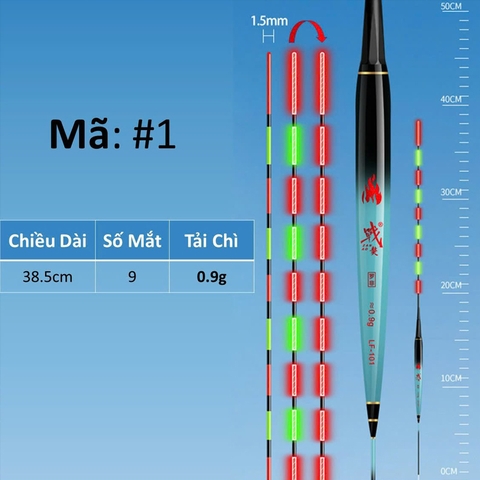 Phao Đài Câu Đêm LF,Chuyên Rô Phi ,  Tải Chì Nhẹ, Tùy chọn cảm biến và không cảm biến, có tặng kèm Pin