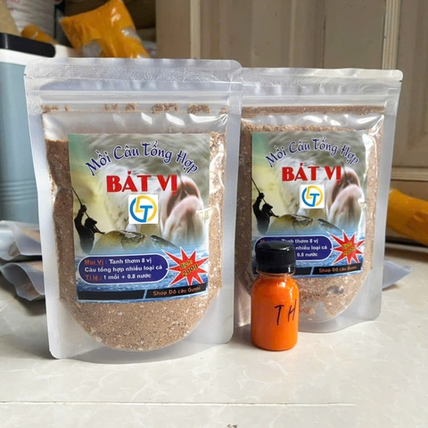MC08 - Mồi Câu Cá Tổng Hợp Bát Vị Câu Tổng hợp nhiều loại cá, Gói 200g ( Mua 10 gói tặng chai hương liệu tổng hợp )