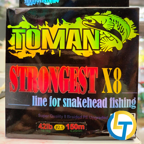 Dù PE Toman X8 150m- Chuyên Dùng Đánh Lure, Tổng Hợp,