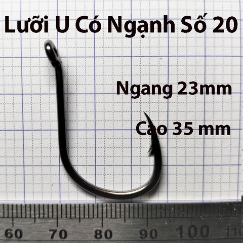 Combo Lưỡi Câu Cắm, Chữ U, Có Ngạnh, Có Khoen chống tuột dây
