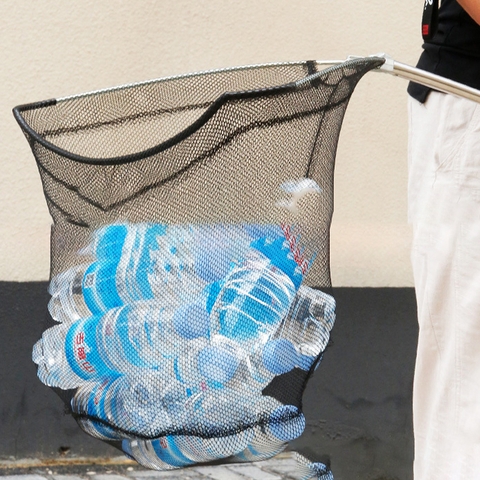 Bộ Vợt Cá Tam Giác Rút Gọn, Cán INOX, Tay Cầm Cao Su