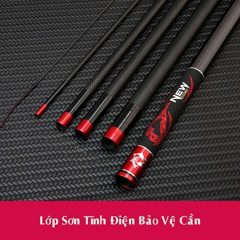 Cần câu tay Xích Long Cacbon Xoắn Cao Cấp Mật Độ Cao (L1 tặng kèm đọt )