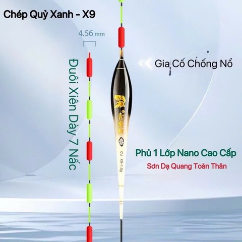 Phao Hố Đấu Chép Quỷ Xanh X9 Chuyên Dùng Đánh Chép, Trắm