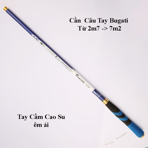 Cần Câu Tay Bugatti Cần Câu Đài, Tay Cầm Cao Su êm ái