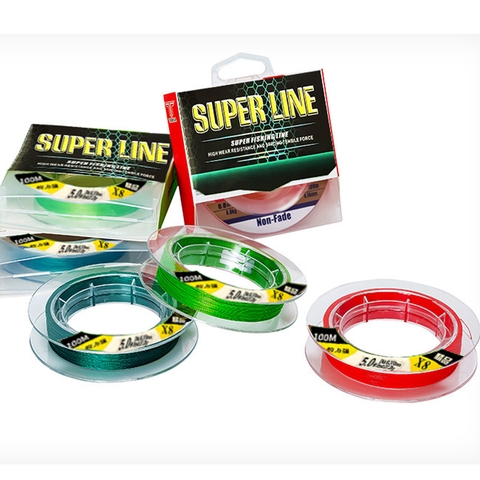 Cuộn 100m Cước Câu Cá PE Đỏ X8 SUPPER LINE, siêu tải