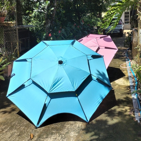 Dù Câu Cá 2 Tầng 2m4 Khung Hợp Kim Siêu Bền, Có Chân Neo Gió