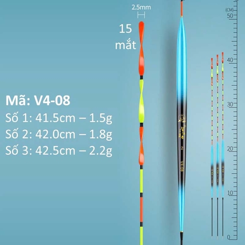 Phao Câu Đài NaNo Tăm Xoắn Siêu Nhạy, Chống Sóng, Chống Gió, Tăm Sáng Rõ V4
