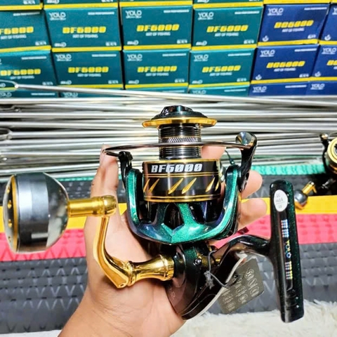 Máy Câu Cá Cao Cấp Chính Hãng YOLO BF Kim Loại độ núm tròn tải cá khủng