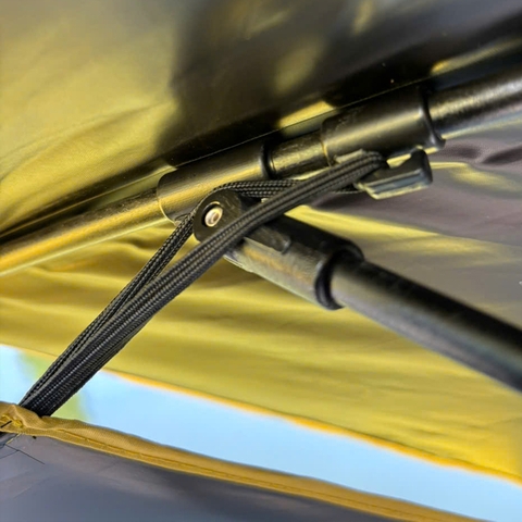 Dù Vàng Fun Fishing dù câu cá 2 tầng 2m4 Khung Hợp Kim Cao Cấp, Có Chân Neo Gió