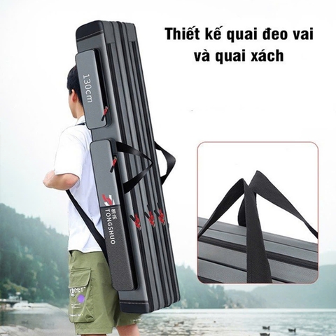 Bao Đựng Cần Vải 3 Ngăn Lớn Kèm 2 Ngăn Phụ, Có Quai Đeo  Size 125x20x17 cm